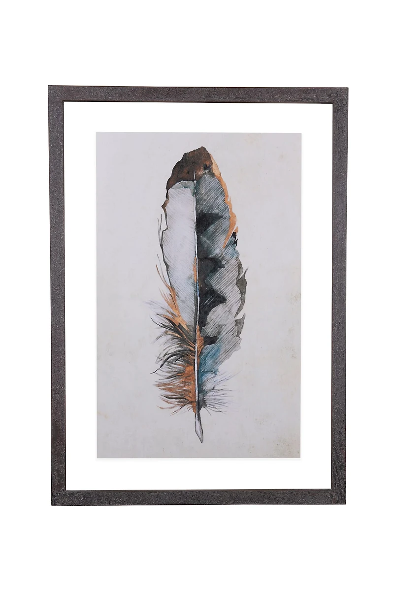 Hello Honey® Wood Framed Wall Décor with Feathers Set