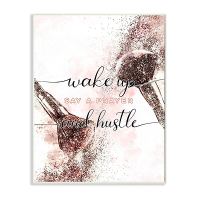 Stupell Industries Say a Prayer & Hustle Wall Plaque