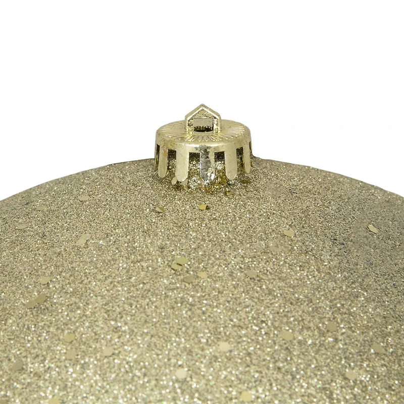 10" Gold Holographic Glitter Shatterproof Christmas Ball Ornament