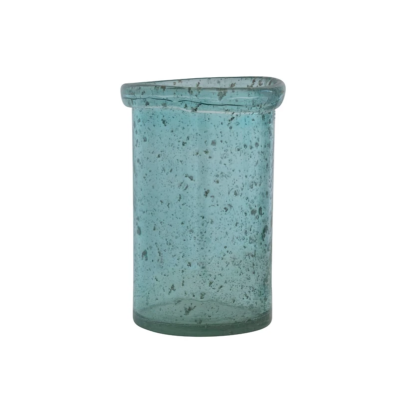 Hello Honey® 9.75" Distressed Blue Coastal Glass Vase