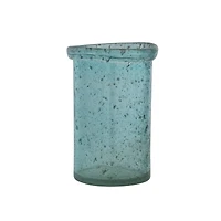 Hello Honey® 9.75" Distressed Blue Coastal Glass Vase