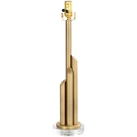 2ft. Gold Metal Abstract Tiered Pillar Accent Lamp with Glass Base