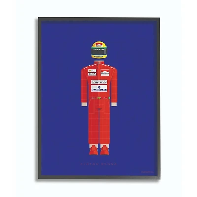 Stupell Industries Ayrton Senna Famous Fashion Design with Black Frame Wall Accent