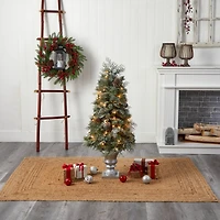 4ft. Pre-Lit English Pine Artificial Christmas Tree, Warm White LED Lights