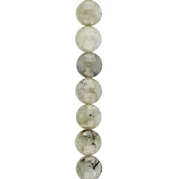 Gray Labradorite Faceted Coin Beads, 8mm by Bead Landing™