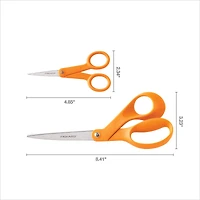 Fiskars® 8" & No.5 Micro-Tip® Orange-Handled Scissors Set