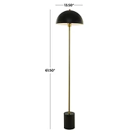 Black Metal Contemporary Floor Lamp, 14" x 14" x 62"