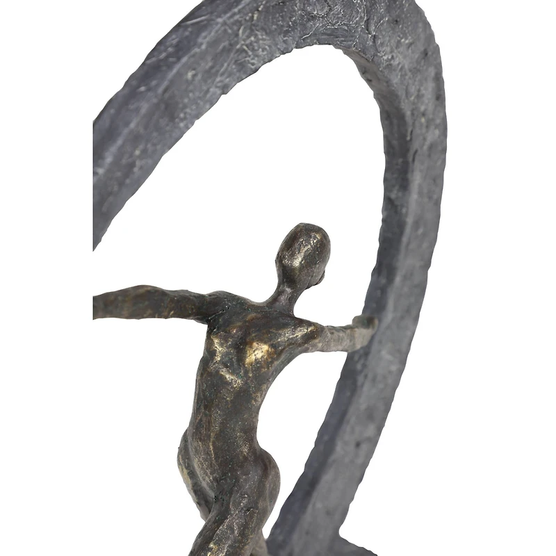 Grey Resin Modern Sculpture, Dancer 15" x 12" x 3"