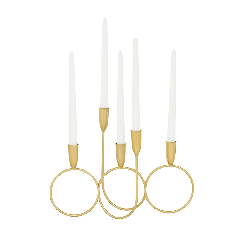 CosmoLiving by Cosmopolitan Gold Metal Contemporary Candelabra