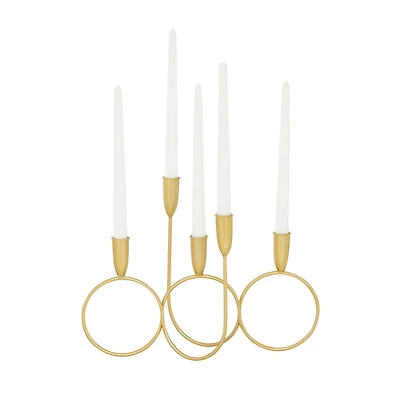 CosmoLiving by Cosmopolitan Gold Metal Contemporary Candelabra