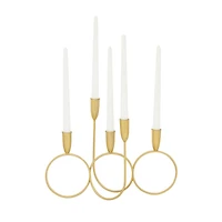 CosmoLiving by Cosmopolitan Gold Metal Contemporary Candelabra