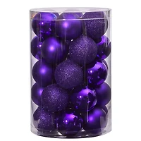 30ct. 2.5" Purple Shatterproof Christmas Ornaments