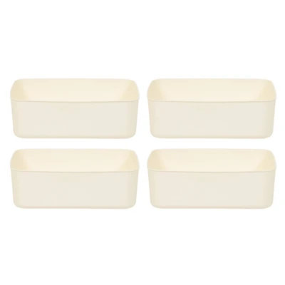 IRIS® Cream Nestable Storage Organizer Bins