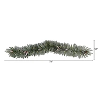 6ft. Pre-Lit LED Frosted Christmas Garland with Pinecones