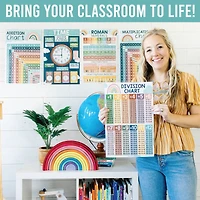 Hadley Designs 11" x 17" Boho Math Multiplication and Division Elementary Laminated Posters Set