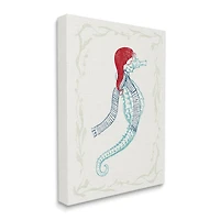 Stupell Industries Coastal Christmas Seahorse Santa Canvas Wall Art