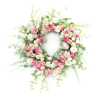 23" Mixed Pink Floral Wreath