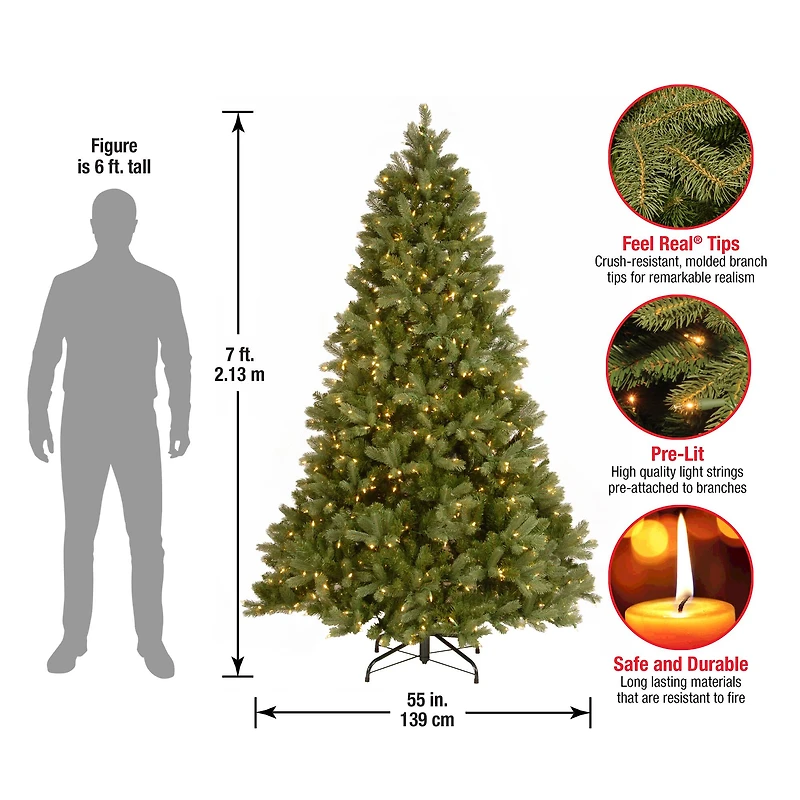 7ft. Pre-Lit Downswept Douglas® Fir Tree, Clear Lights