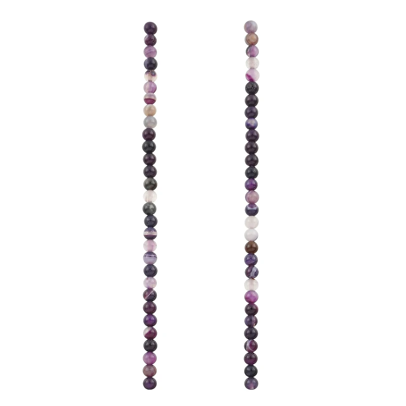 Purple Agate Round Beads by Bead Landing