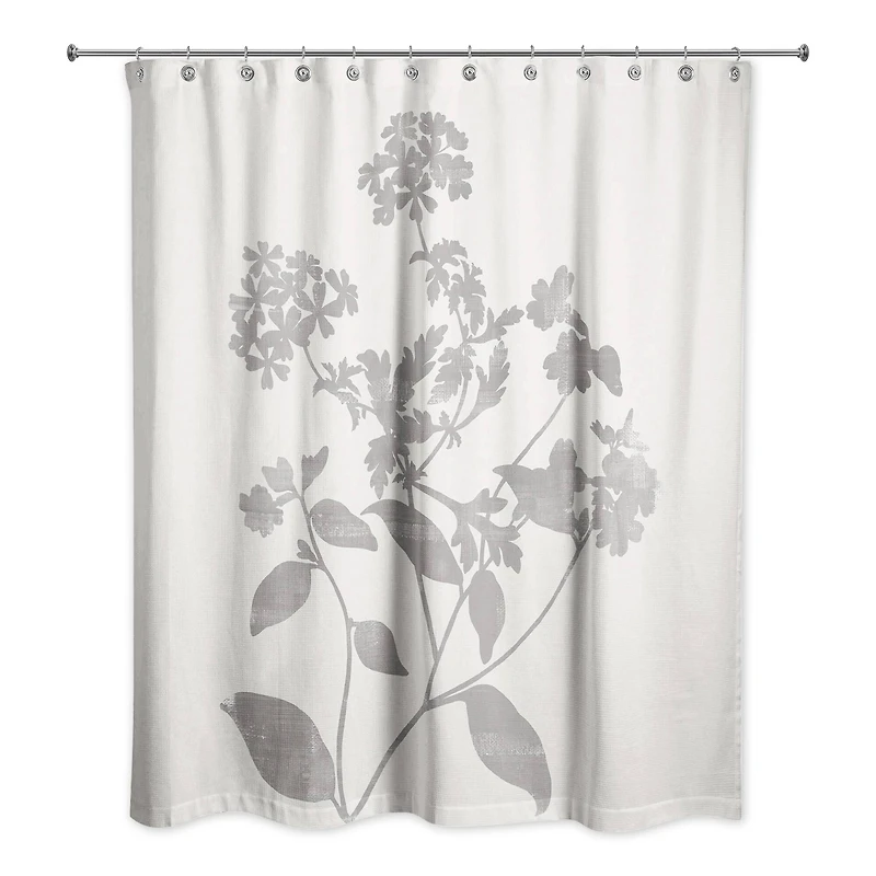 Neutral Distressed Florals 71" x 74" Shower Curtain