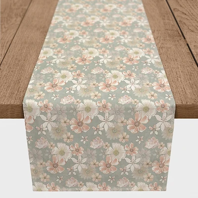 Large Florals Cotton Twill Runner