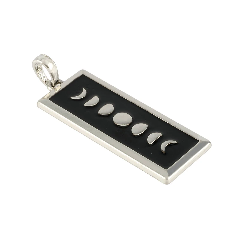 Black & Silver Metal Moon Phases Pendant by Bead Landing™