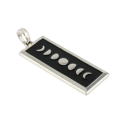Black & Silver Metal Moon Phases Pendant by Bead Landing™