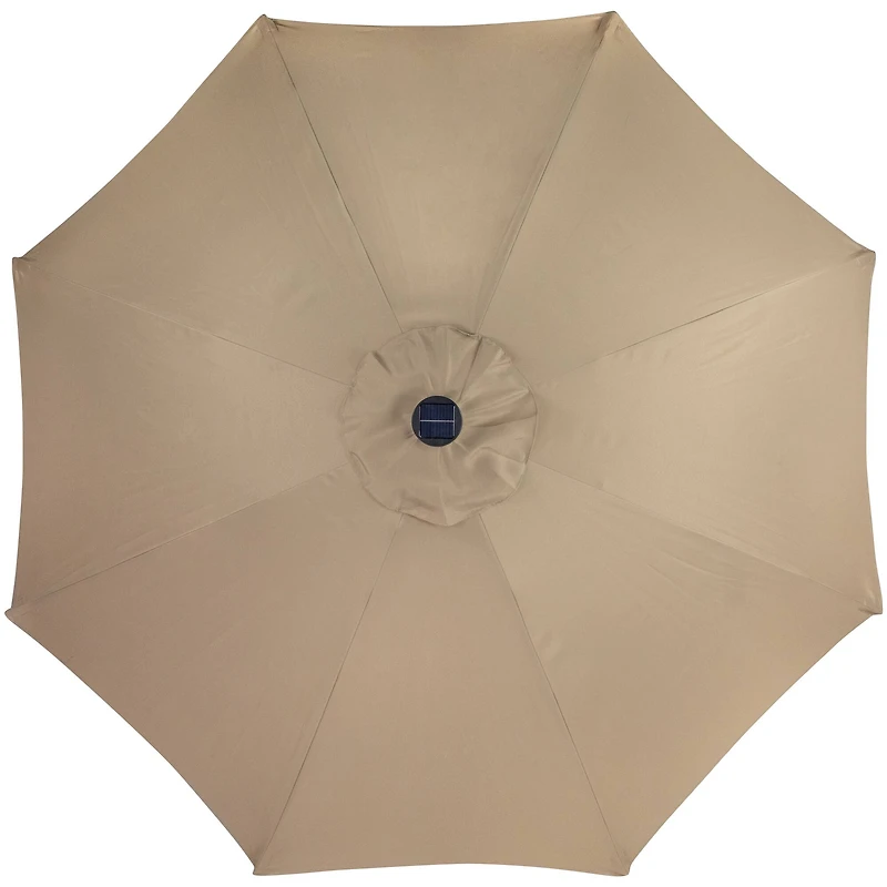 9ft. Solar Lighted Outdoor Patio Market Umbrella