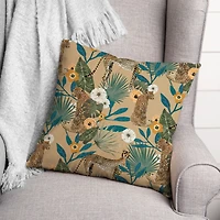 Tropical Cheetah Square Throw Pillow