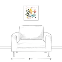 Blue Jay Springtime 16" x 16" Canvas Wall Art