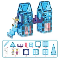 PicassoTiles® 72 Piece Ice Castle Magnetic Tile Building Set