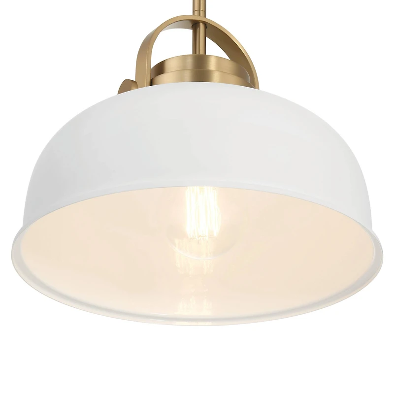 Hello Honey® Arte White & Gold Industrial Metal 2-Tone Ceiling Light