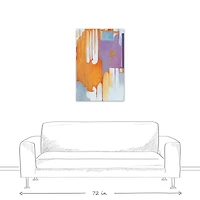 Orange And Purple Abstract 24" x 36" Canvas Wall Art
