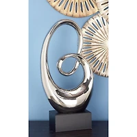 21" Silver Modern Abstract Sculpture