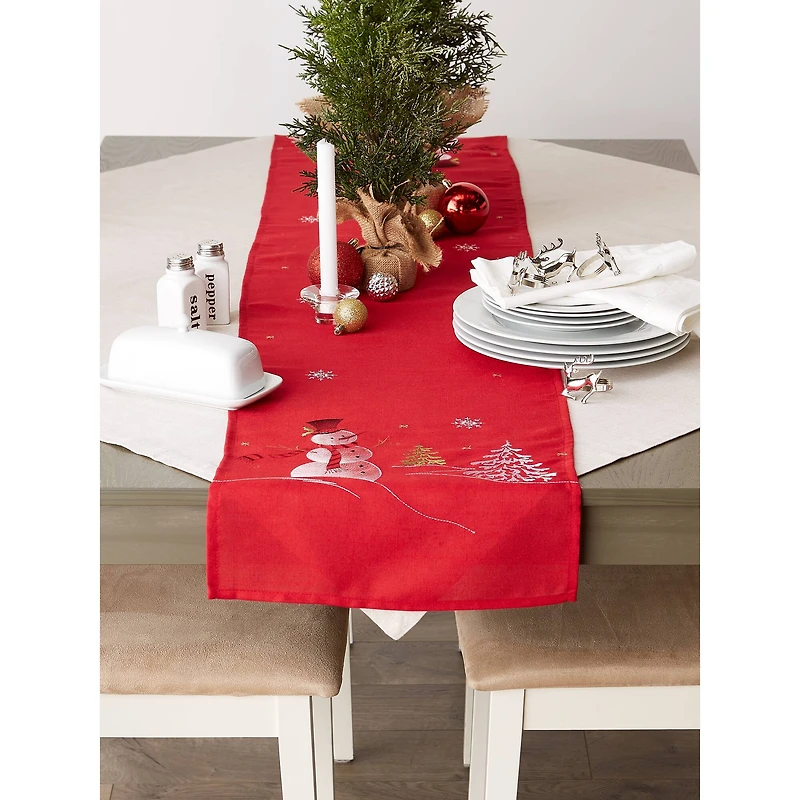 DII® 108" Snowman Embroidered Table Runner