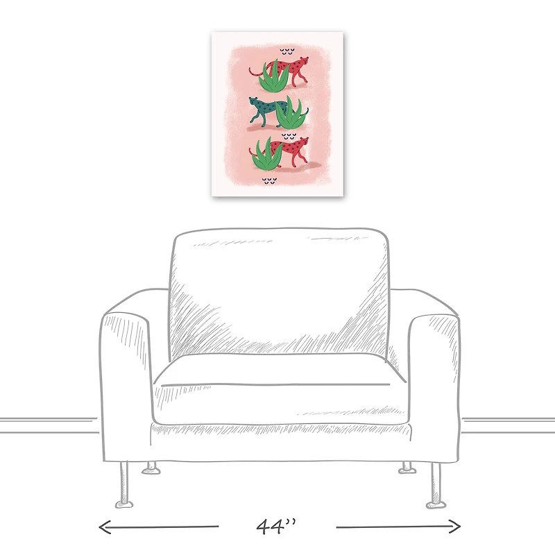 Cheetahs in Leaves Canvas Wall Art