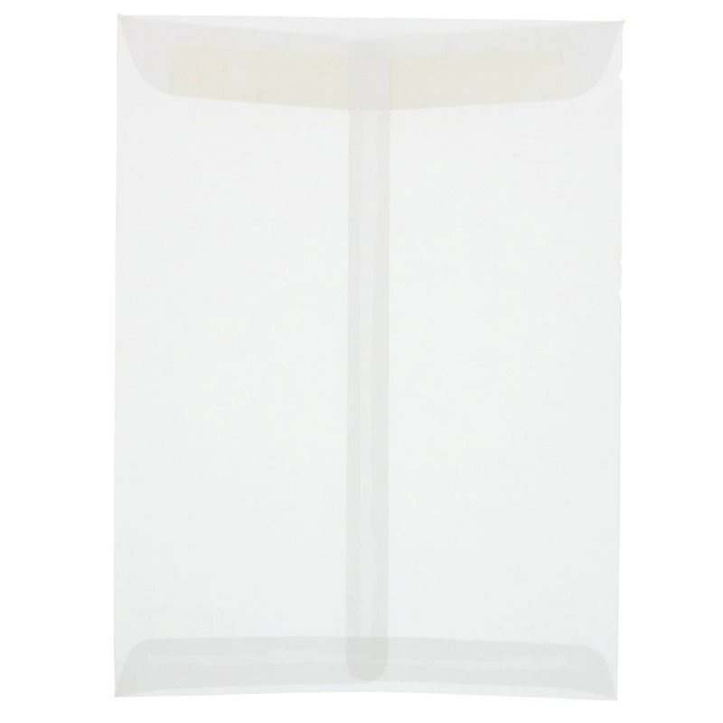 JAM Paper 9" x 12" Translucent Clear Vellum Envelopes