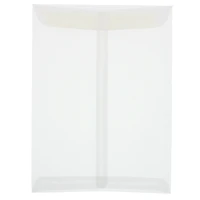 JAM Paper 9" x 12" Translucent Clear Vellum Envelopes