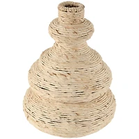 14" Beige Seagrass Handmade Wrapped Vase