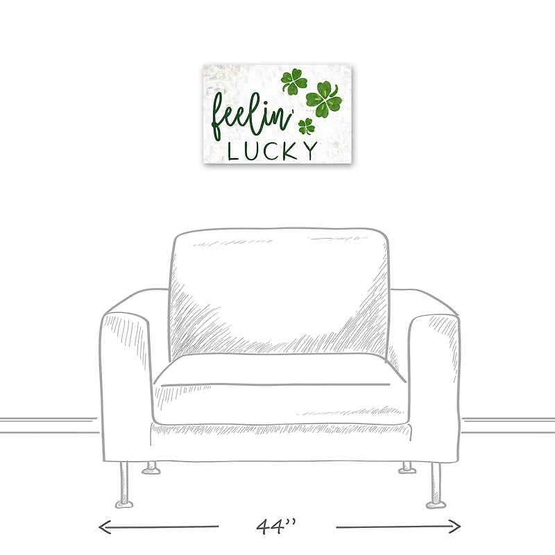 Feeling Lucky Four Leaf Clover Canvas 12" x 18" Canvas Wall Art