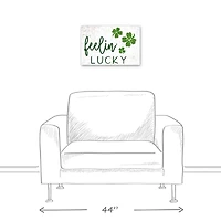 Feeling Lucky Four Leaf Clover Canvas 12" x 18" Canvas Wall Art