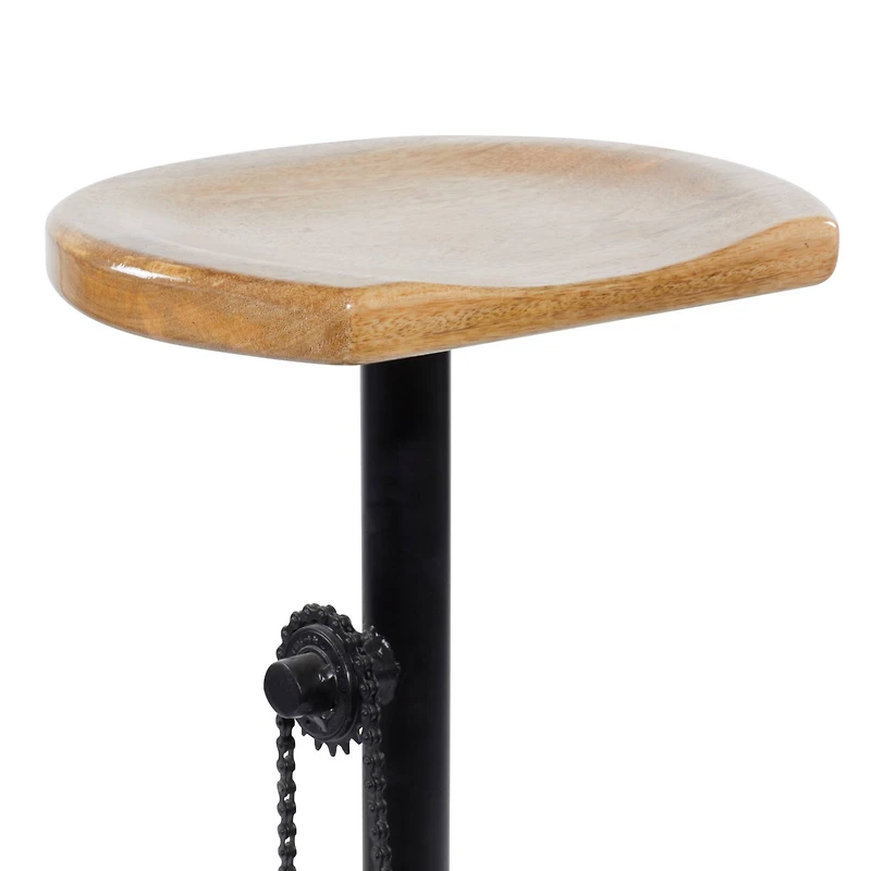 32" Brown Iron Industrial Bar Stool