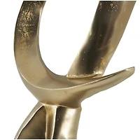 5ft. Gold Abstract Looped Aluminum Floor Sculpture with Black Marble Base