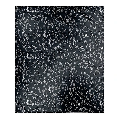 Easter Bunny Pattern Blanket 50" x 60" Sherpa Fleece Blanket