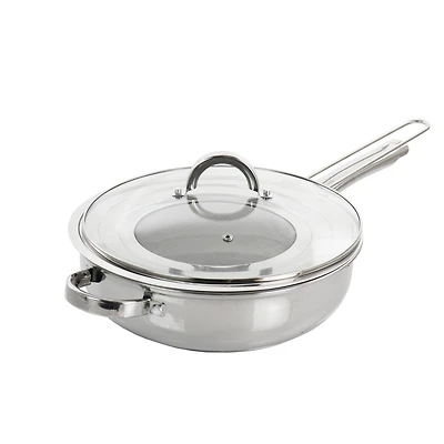 Oster Sangerfield 4qt. Stainless Steel Sauté Pan with Lid and Splatter Guard