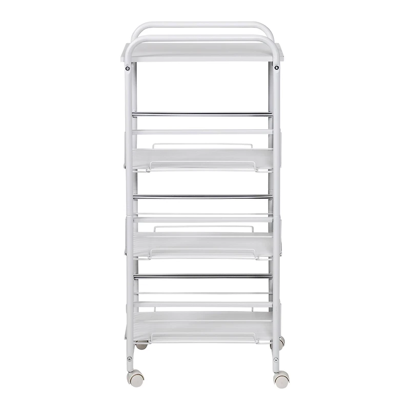 Honey Can Do White 4-Tier Slim Rolling Cart