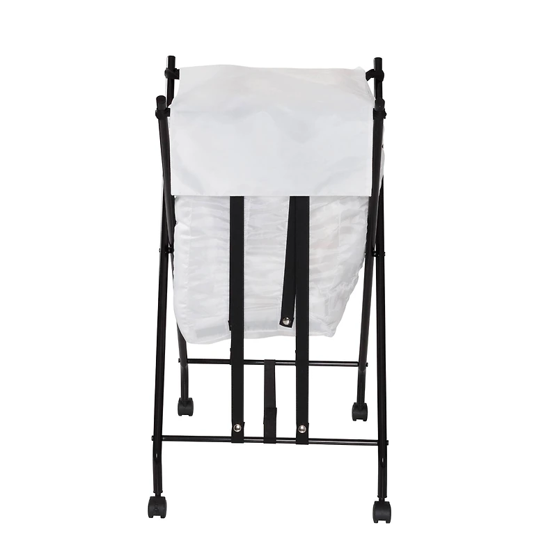 Honey Can Do Black/ Single Bounce Back Hamper with Wheels and Lid