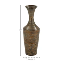 Dark Brown Bamboo Traditional Vase