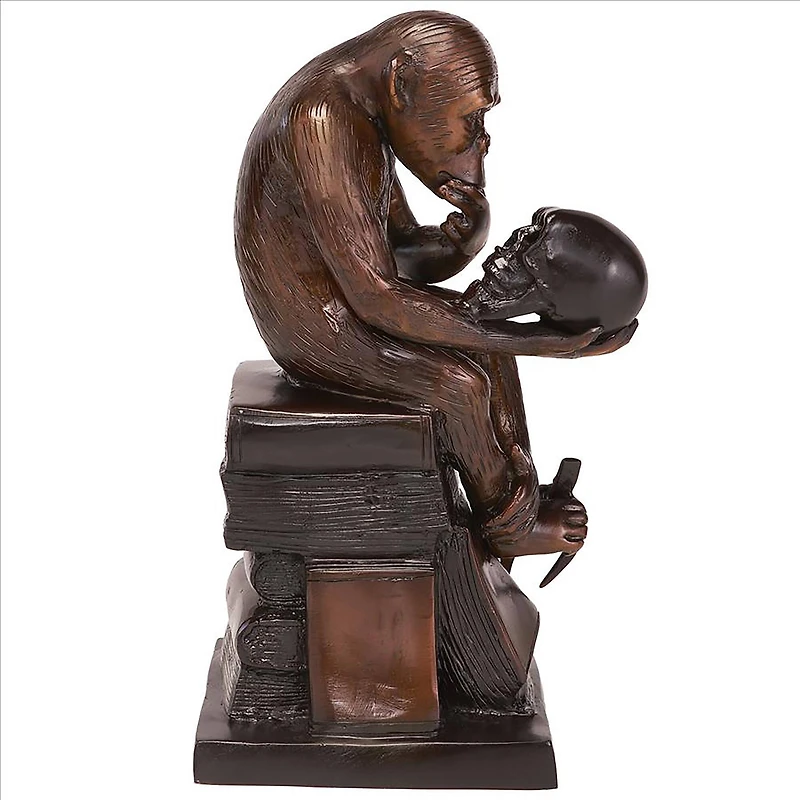 Design Toscano 15.5" Darwin's Ape Thinker Cast Bronze Statue