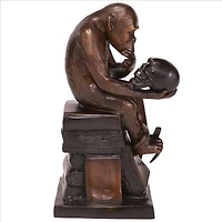 Design Toscano 15.5" Darwin's Ape Thinker Cast Bronze Statue